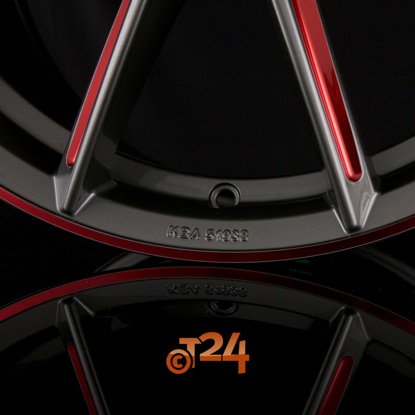 LX|Graphite Spoke Rim Red Polished 20