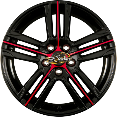 RONAL R57 MCR Jetblack-Red Spoke 7.50x17 5x112 RONAL R57 MCR Jetblack-Red Spoke 7.50x17 5x112