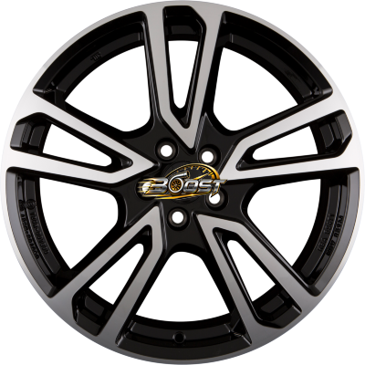 ALUTEC TORMENTA Diamant-Schwarz Frontpoliert — Zwart lichtmetalen velg