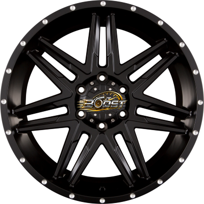 DIRT A.T. D62 Flat Black Milled Rivets — Zwart lichtmetalen velg