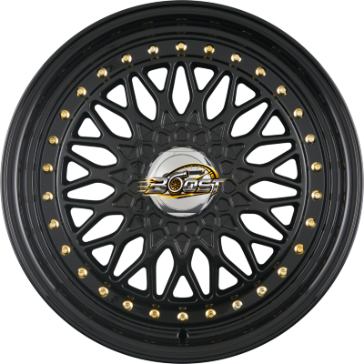 GTP WHEELS GTP 040 Schwarz Goldene Zierschrauben — Zwart lichtmetalen velg