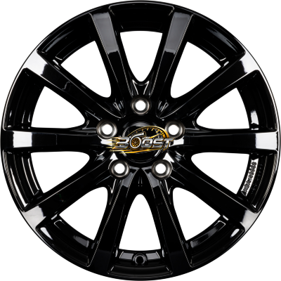PLATIN P 69 Black Shiny — Zwart lichtmetalen velg