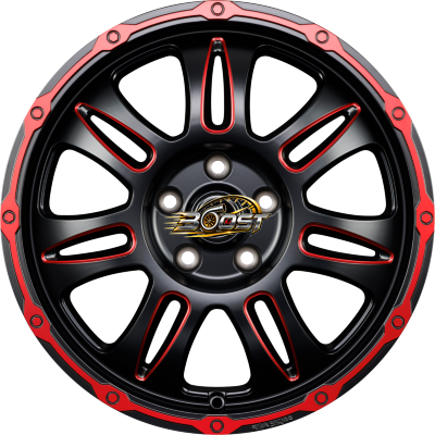 BORBET CW8 Red Rim Window Polished Matt — Rood lichtmetalen velg