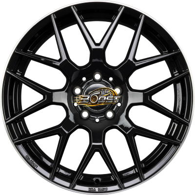 RACER WHEELS DRIFTER Noir Brillant Bord Polie-Bright Black Lip Machined — Zwart lichtmetalen velg