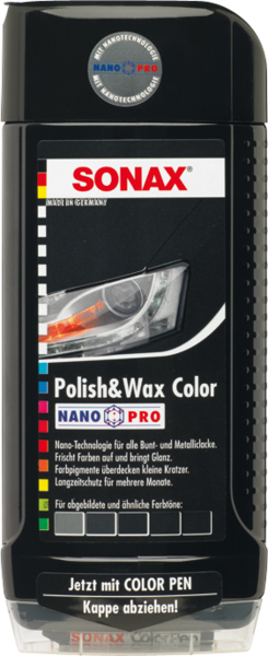 SONAX Polish + Wax Color NanoPro schwarz 500 ml