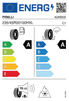 EU-Reifenlabel für PIRELLI SCORPION ALLSEASON SF 2 235/45 R20 100H