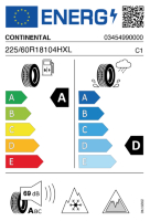 EU-label voor CONTINENTAL VIKING CONTACT 8