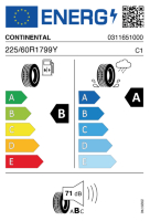 EU-label voor CONTINENTAL ECO CONTACT 6