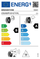 EU-label voor BRIDGESTONE A005 EVO WEATHER CONTROL