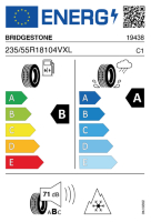 EU-label voor BRIDGESTONE A005 EVO WEATHER CONTROL