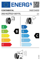 EU-label voor CONTINENTAL CROSS CONTACT LX SPORT