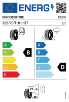 EU-label voor BRIDGESTONE DUELER H/T 685
