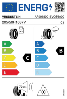 EU-label voor VREDESTEIN QUATRAC
