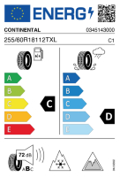 EU-label voor CONTINENTAL VIKING CONTACT 7