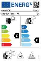 EU-label voor HANKOOK W636A WINTER I*CEPT IZ3 X SUV