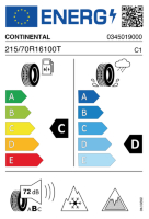 EU-label voor CONTINENTAL VIKING CONTACT 7