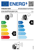EU-label voor VREDESTEIN ULTRAC PRO
