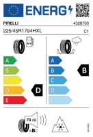 EU-label voor PIRELLI CINTURATO WINTER 