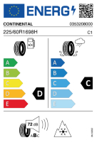 EU-label voor CONTINENTAL WINTER CONTACT TS 830P 