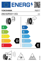 EU-label voor YOKOHAMA G075 ICE GUARD