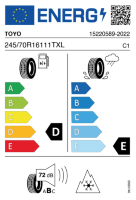 EU-label voor TOYO OBSERVE G3 ICE